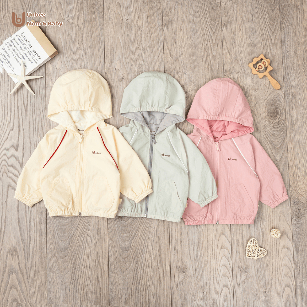 Áo Khoác Gió 2 Lớp Thể Thao Bé Gió Nhăn Siêu Nhẹ Dáng Hàn – Unbee – QA227 – Size 6M–3Y