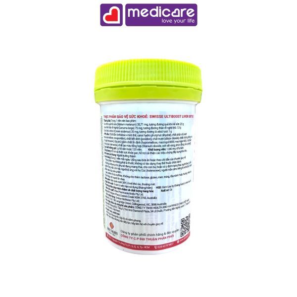 Viên uống SWISSE ultiboost liver detox hỗ trợ chức năng gan hộp 60 viên