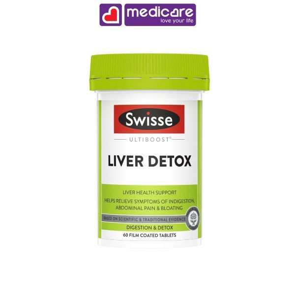 Viên uống SWISSE ultiboost liver detox hỗ trợ chức năng gan hộp 60 viên