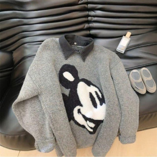 ÁO LEN MICKEY XÁM PHỐI CỔ JEANS