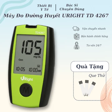 [FLASH SALE] Máy Đo Đường Huyết URIGHT TD-4267 Máy Đo Tiểu Đường Chính Hãng Không Cần Code