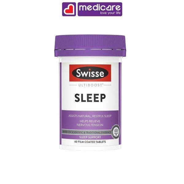 Viên uống SWISSE ultiboost sleep hỗ trợ giấc ngủ hộp 60 viên