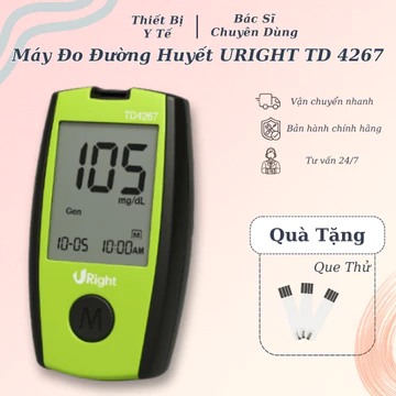 [ƯU ĐÃI LỚN] Máy Đo Tiểu Đường URIGHT TD-4267 Máy Đo Đường Huyết 0.5µl Bộ Nhớ 500 Kết Quả Lcd Rõ Nét