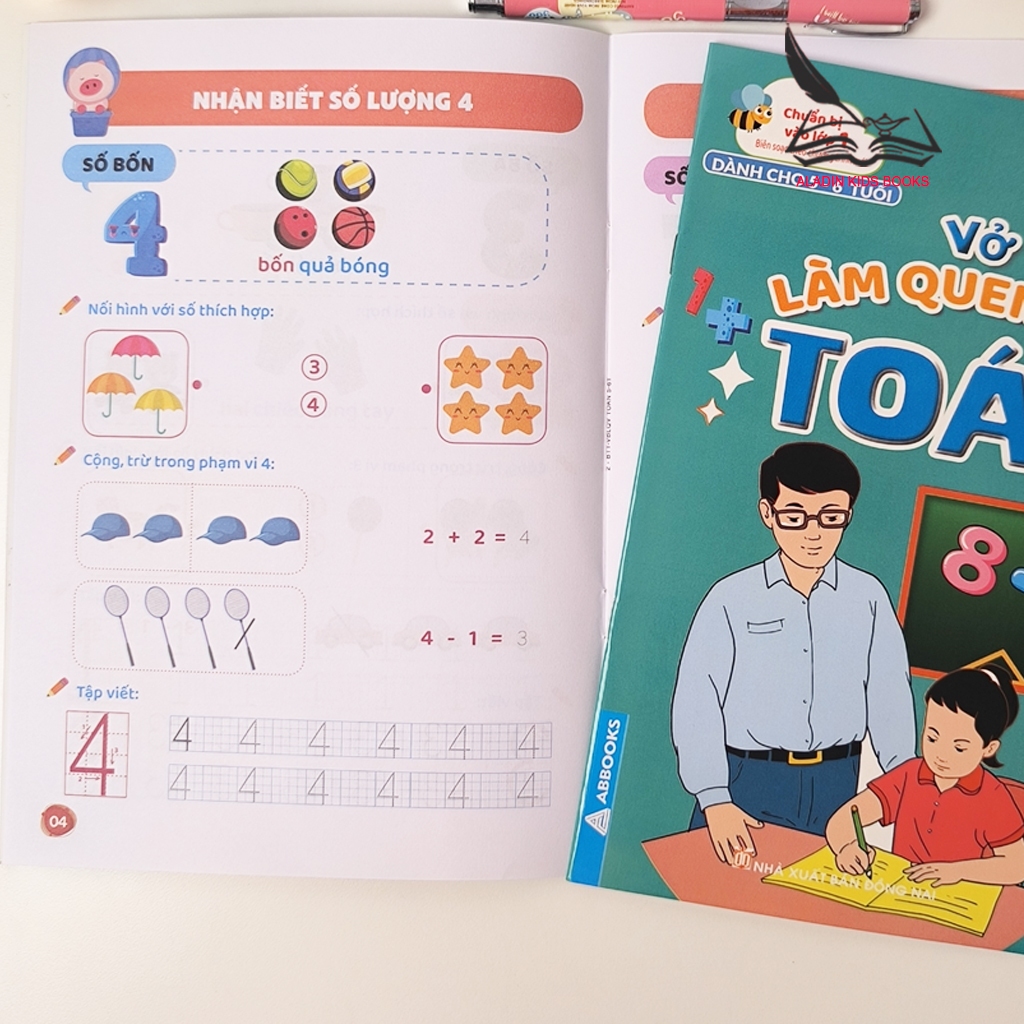 Sách Bé Làm Quen Với Toán Bộ 4 Quyển Dành Cho Trẻ Mẫu Giáo Đến 5-6 Tuổi