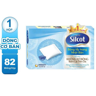 [COMBO 2HỘP ]Bông tẩy trang Silcot 82 miếng - Làm từ sợi bông tự nhiên, không xơ, dịu nhẹ cho da