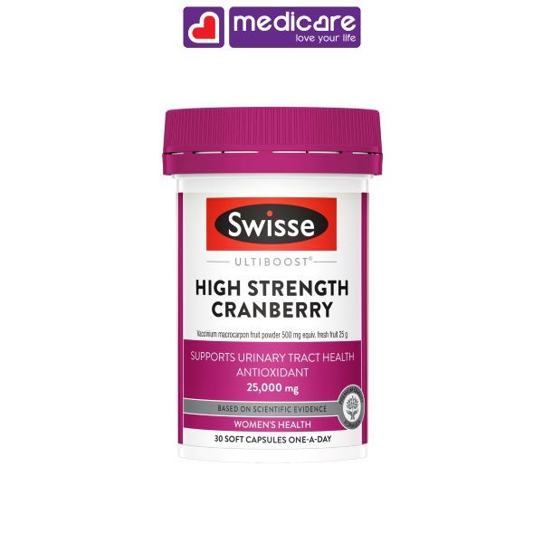 Viên uống SWISSE ultiboost high strength cranberry hộp 30 viên