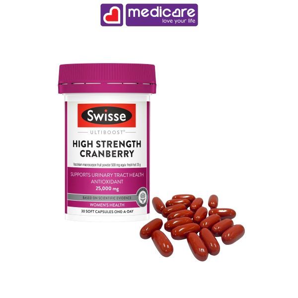 Viên uống SWISSE ultiboost high strength cranberry hộp 30 viên