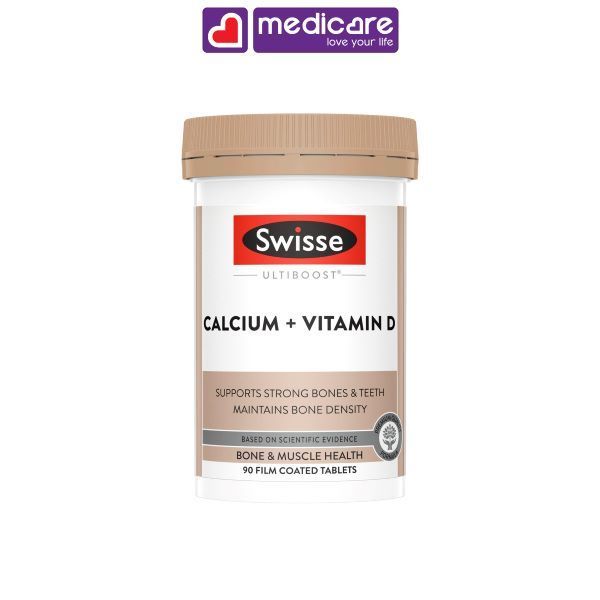 Viên uống SWISSE ultiboost calcium vitamin D hỗ trợ xương hộp 90 viên