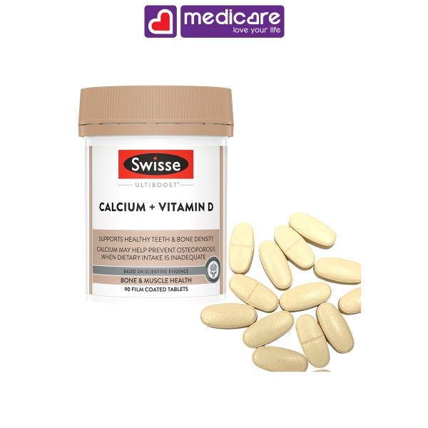Viên uống SWISSE ultiboost calcium vitamin D hỗ trợ xương hộp 90 viên