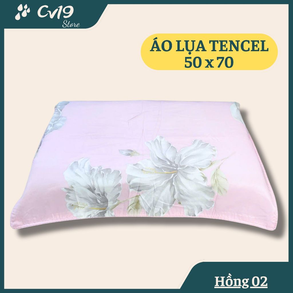 LỤA TENCEL - 1 Áo gối lụa tencel (Tồn Ít) áo 50x70, áo gối lụa lạnh, áo gối lụa cao cấp, tơ tằm