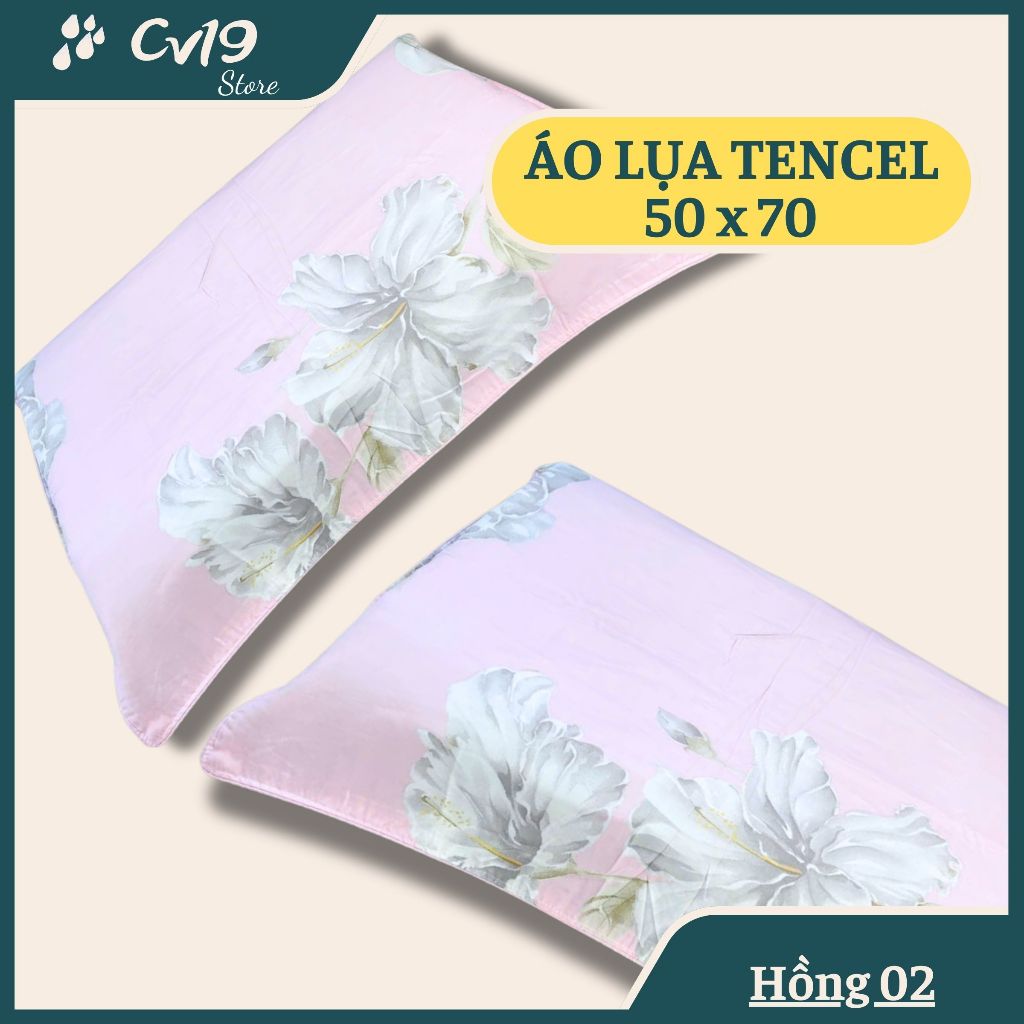 LỤA TENCEL - 1 Áo gối lụa tencel (Tồn Ít) áo 50x70, áo gối lụa lạnh, áo gối lụa cao cấp, tơ tằm