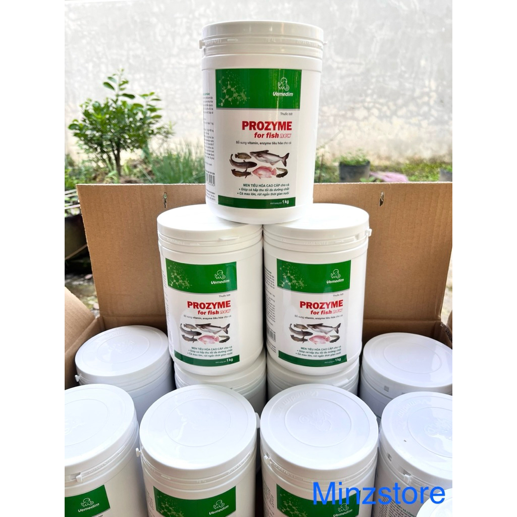 Men tiêu hoá Prozyme for fish new, bổ sung vitamin và enzyme tiêu hóa cho cá, ếch, lương, tôm thùng (12kg)