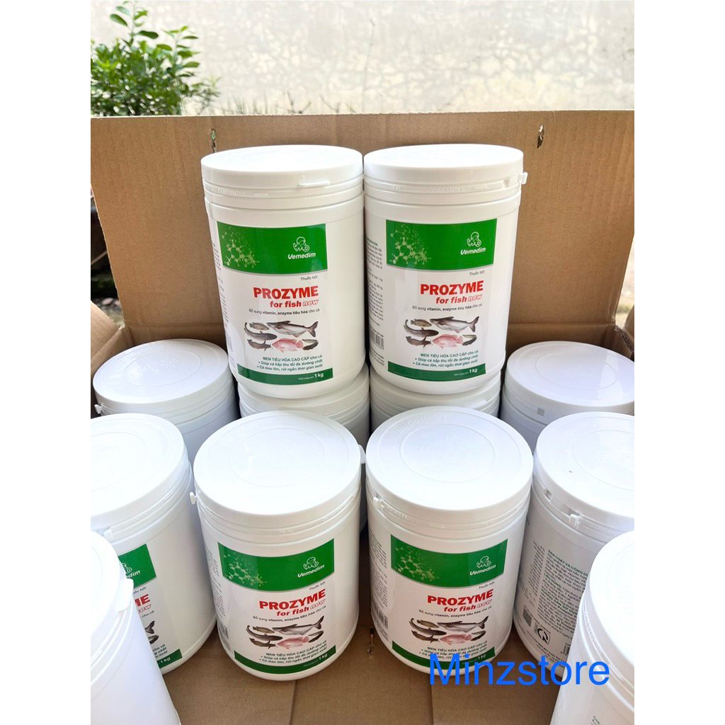 Men tiêu hoá Prozyme for fish new, bổ sung vitamin và enzyme tiêu hóa cho cá, ếch, lương, tôm thùng (12kg)