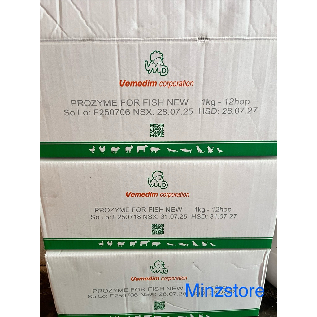 Men tiêu hoá Prozyme for fish new, bổ sung vitamin và enzyme tiêu hóa cho cá, ếch, lương, tôm thùng (12kg)