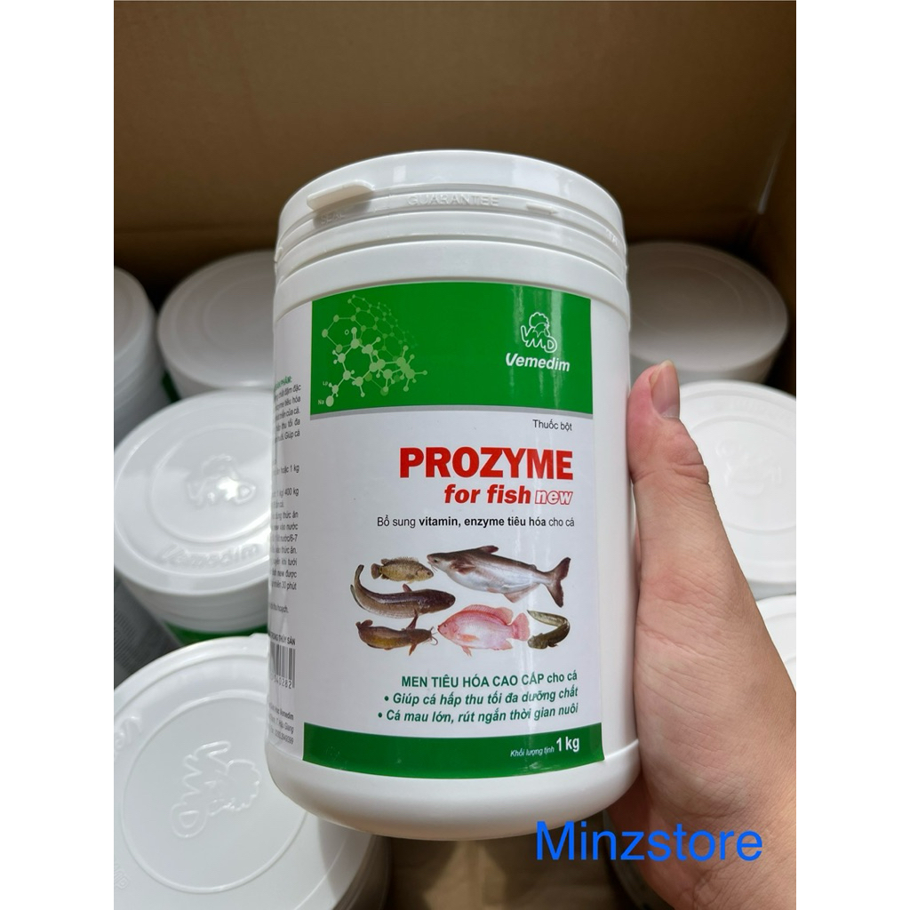 Men tiêu hoá Prozyme for fish new, bổ sung vitamin và enzyme tiêu hóa cho cá, ếch, lương, tôm thùng (12kg)