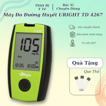 [HỎA TỐC] Máy Đo Tiểu Đường URIGHT TD-4267 Máy Đo Đường Huyết Chính Hãng Bảo Hành 5 Năm