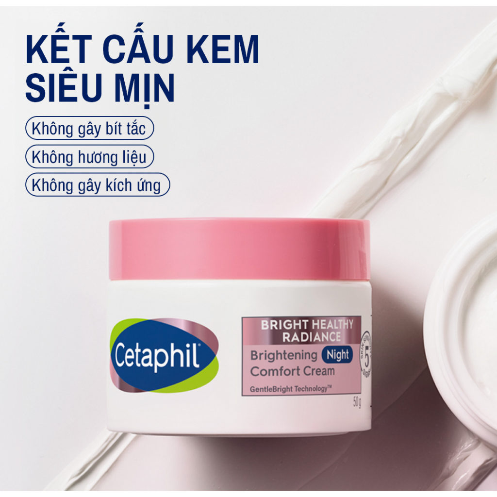 Kem dưỡng ẩm sáng da ban đêm dịu lành cho da nhạy cảm CETAPHIL BRIGHT HEALTHY RADIANCE NIGHT CREAM 50G
