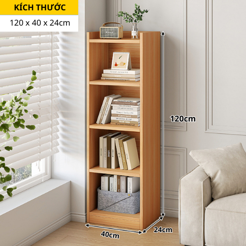 Kệ sách góc tường nhiều tầng, kệ đa năng lắp ghép có HẬU FULL chất liệu gỗ MDF phù Melamine ND40
