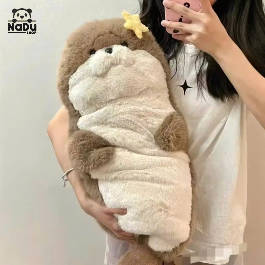 Gấu Bông Rái Cá Dễ Thương, Gối Ôm Mềm Mịn, Thú Nhồi Bông Ôm Ngủ - Gấu Bông NaDu