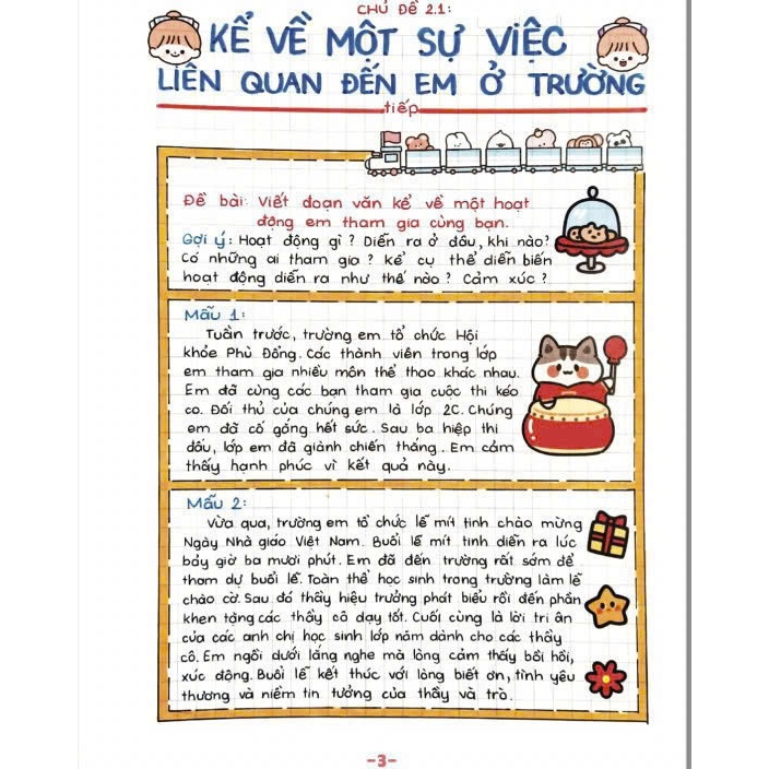 Sketchnote Sổ tay học giỏi Tiếng Việt 2-3, tổng hợp đầy đủ kiến thức Tiếng Việt 2 và  3