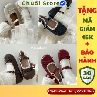 Giày bệt nữ da PU tổng hợp dệt vải đế cao su phong cách tiểu nữ tính đáng yêu dịu dàng
