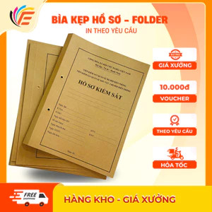 Bìa Hồ Sơ Kẹp Tài Liệu Folder A4 IN THEO YÊU CẦU Kích Thước 23x32x4CM Định Lượng 230gsm dày dặn