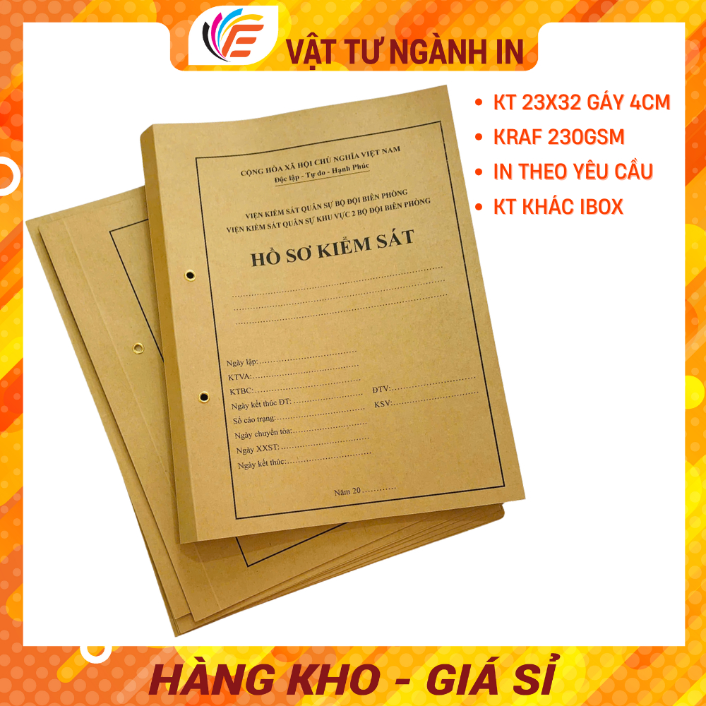 Bìa Hồ Sơ Kẹp Tài Liệu Folder A4 IN THEO YÊU CẦU Kích Thước 23x32x4CM Định Lượng 230gsm dày dặn