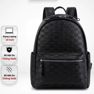 Ba lô Da Đi Học_ Diệu Ly_Shop_Ba Lô Da In Cao Cấp Cặp Đi Học Đi Làm Đi Chơi Ba Lô Đựng Laptop 14 inh KLG76