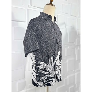 Bộ pyjama lụa nam ngắn tay họa tiết lá cọ– Thiết kế hiện đại, mặc đi chơi, dạo phố cực phong cách