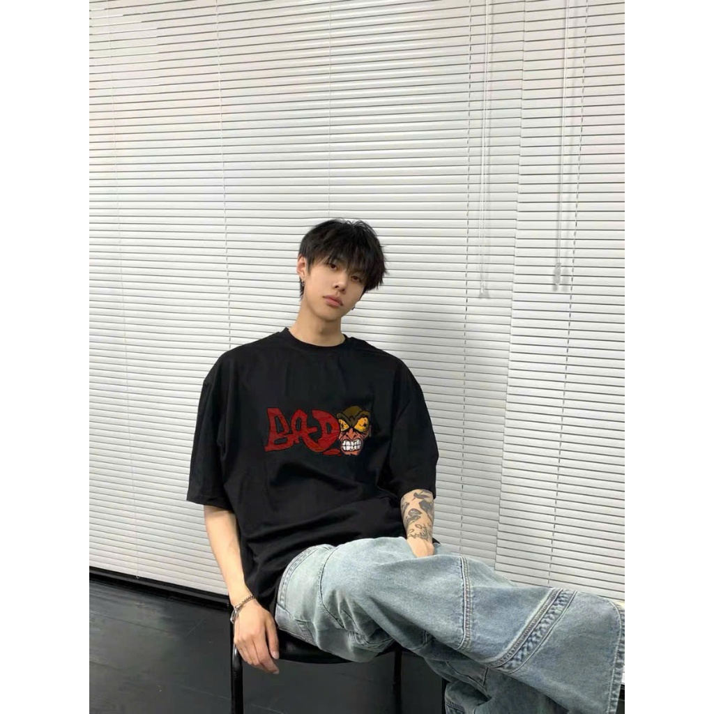 Áo thun Stee cổ tròn BAD TEE Localbrand ICVCVNI Unisex Cotton