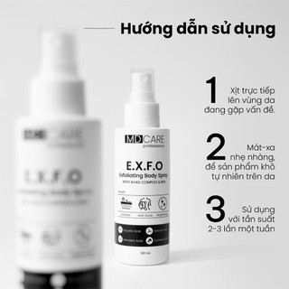 Xịt tẩy tế bào chết toàn thân MD CARE Exfoliating Body Spray (100ml)