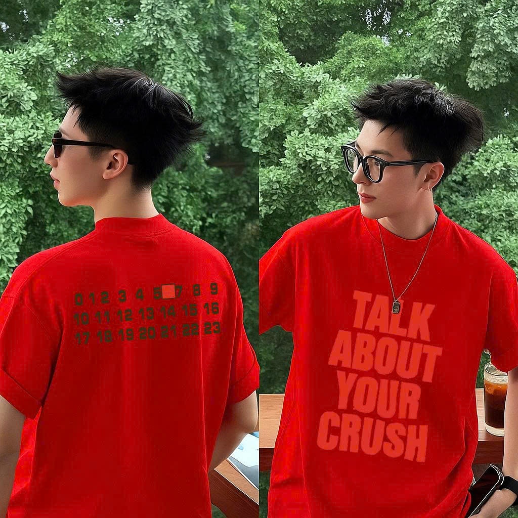 Áo thun Stee Cổ tròn TALK ABOUT YOUR CRUSH Localbrand ICVCVNI Unisex