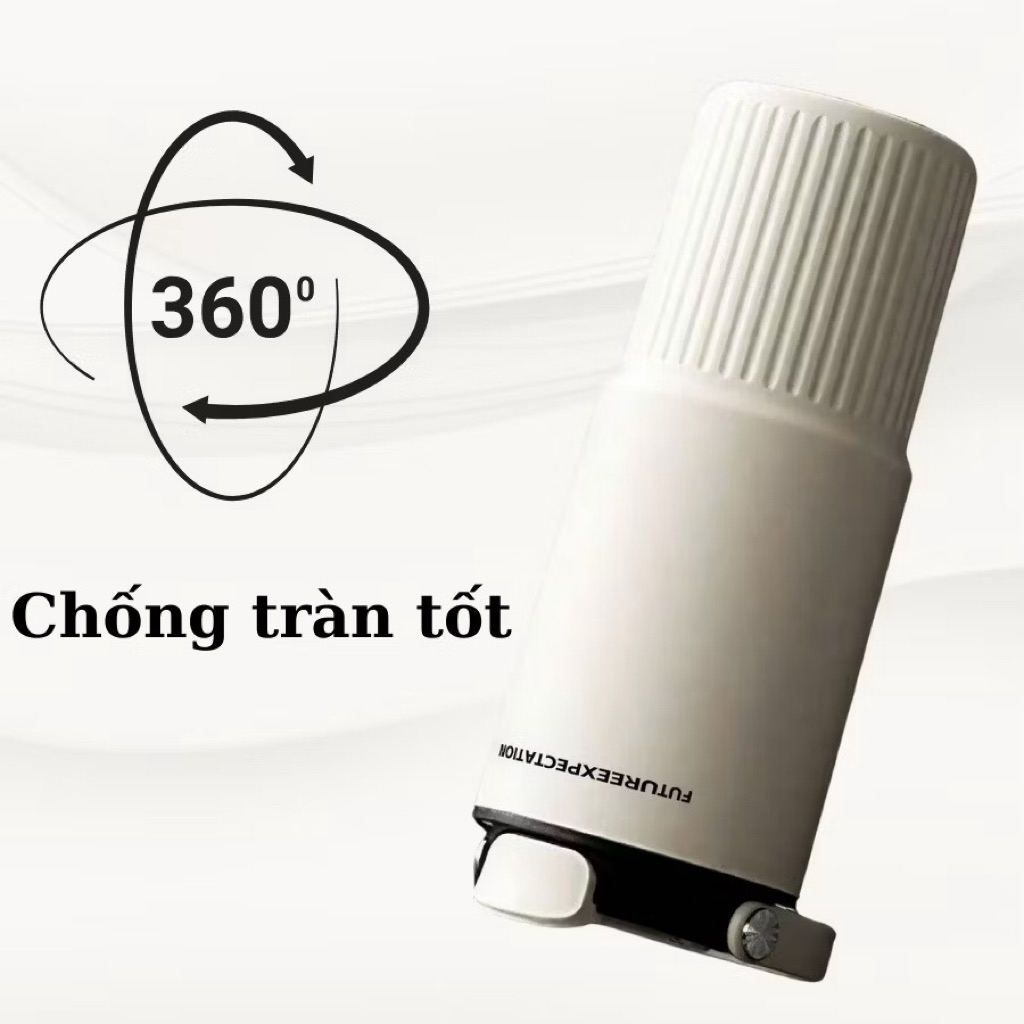 Ly giữ nhiệt cao cấp bình nước giữ nhiệt tráng sứ có quai đeo, bình có ống hút và vỏ chống xước