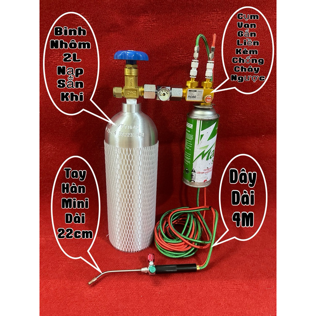 Bộ Hàn Gió Đá Mini Bình Nhôm 2L Tay Hàn Mini Dài 22cm | Shopee Việt Nam