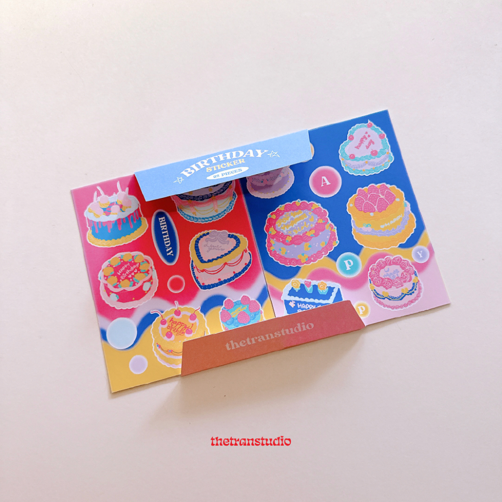 𝐛𝐢𝐫𝐭𝐡𝐝𝐚𝐲 (2) tờ stickers cute bánh kem sinh nhật / thetranstudio ...
