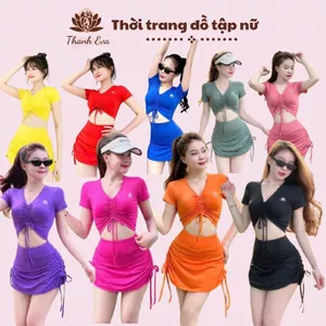 Bộ váy croptop 2 lớp , áo croptop rút dây che khuyết điểm bắp tay, kín đáo , trẻ trung, nữ tính