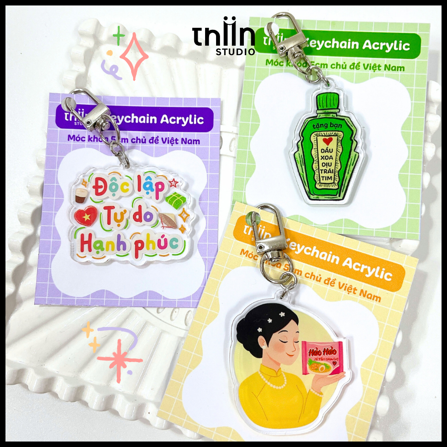 Móc khóa Việt Nam Độc Lập THIIN STUDIO, keychain Việt Nam cute, móc ...