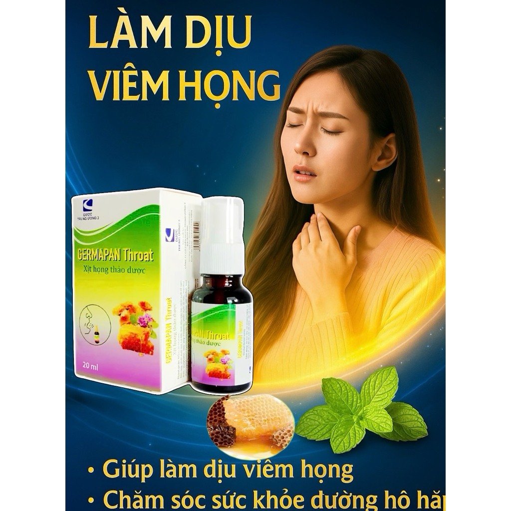✅[Hàng chính hãng] Xịt họng thảo dược Cúc la mã, bạc hà cam thảo giảm ho hiệu quả lọ 20 ml