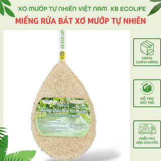 Miếng Rửa Chén Đĩa Xơ Mướp Tự Nhiên KB Ecolife Không Hóa Chất Tẩy Trắng Rửa Sạch Chén Bát (Giọt Nước )