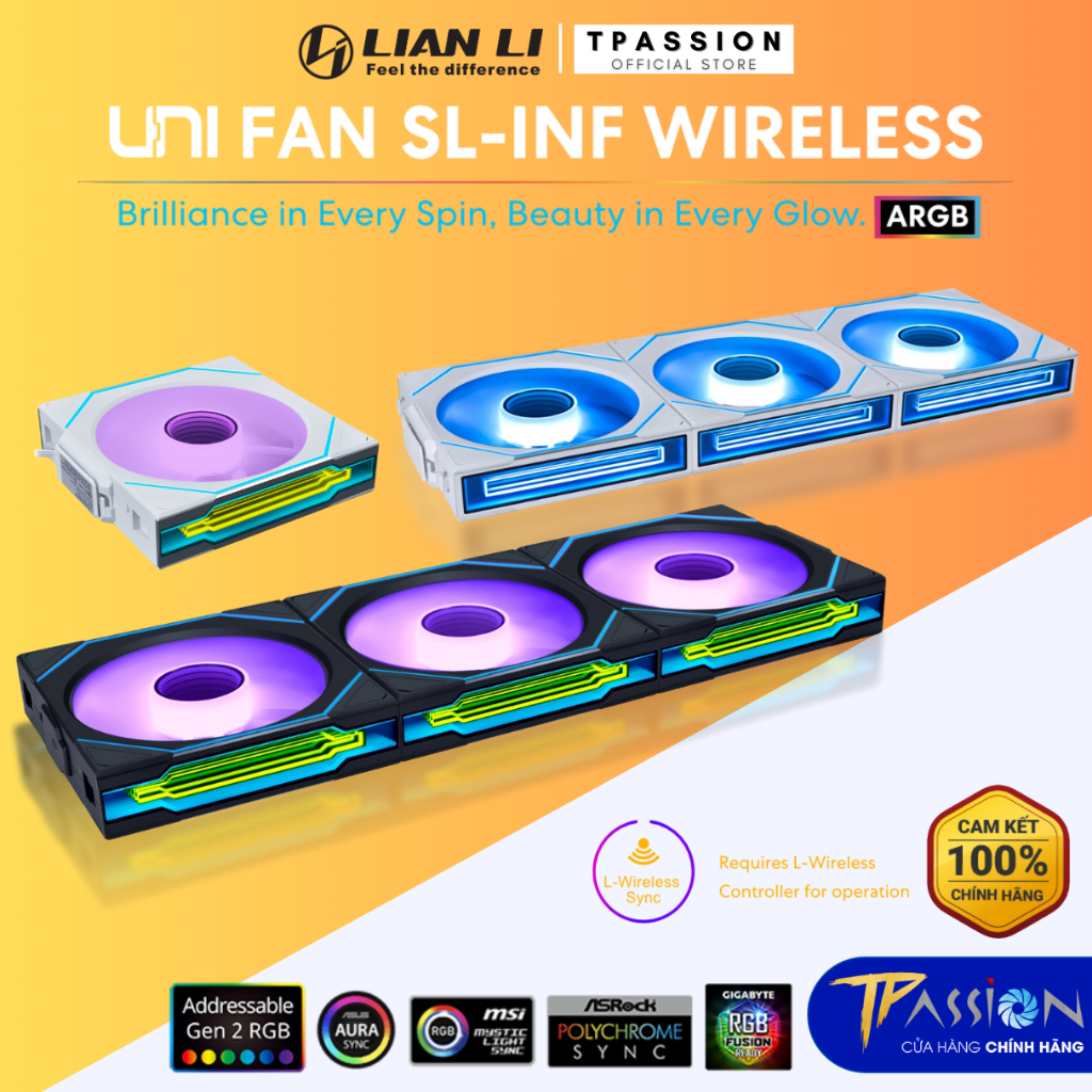 Quạt tản nhiệt LIAN LI UNI FAN SL INFINITY WIRELESS 120 / 140 LED ARGB ...