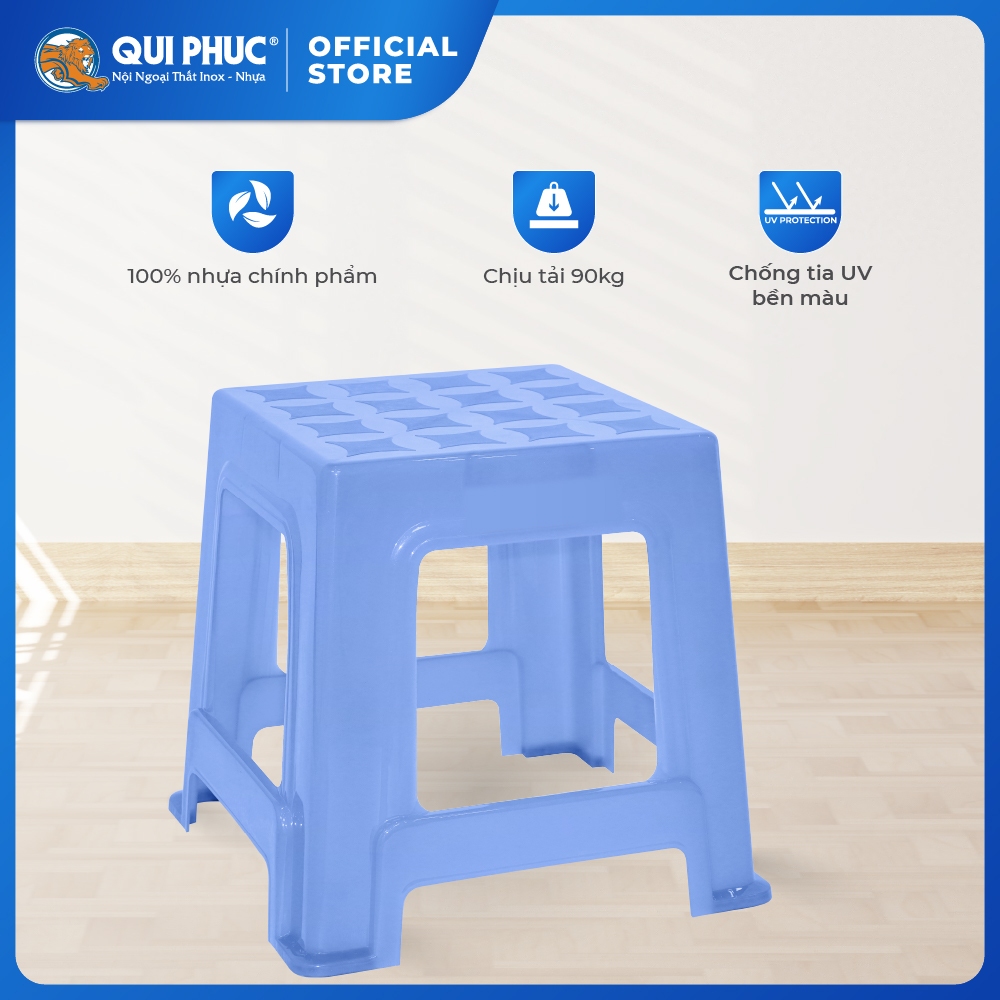 Ghế nhựa trung Super QUI PHÚC, combo 2,4,6 ghế, chân chống trượt, chắc chắn, chống kẹt, dùng cho trường học