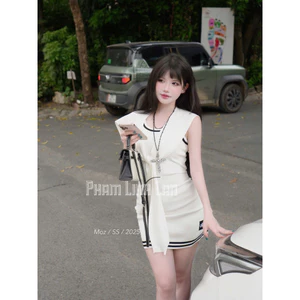 Đầm len ba lỗ Alo kèm khăn