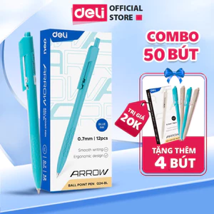 Bút Bi Dầu Ngòi 0.7mm Deli Mực Xanh Đen Giá Rẻ Chất Lượng Cao Thiết Kế Tay Cầm Chống Trơn