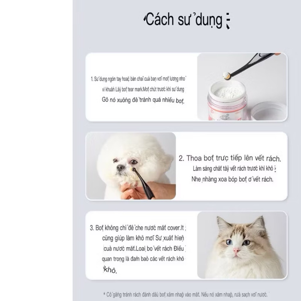 bột chống chảy nước mắt trên thú cưng ( tặng kèm chải)