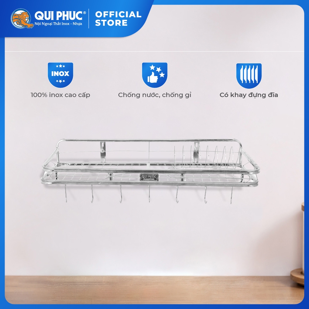 Kệ chén đĩa Win QUI PHÚC, dạng treo, inox 201 cao cấp, sáng bóng, chắc chắn, bền đẹp, tiết kiệm diện tích
