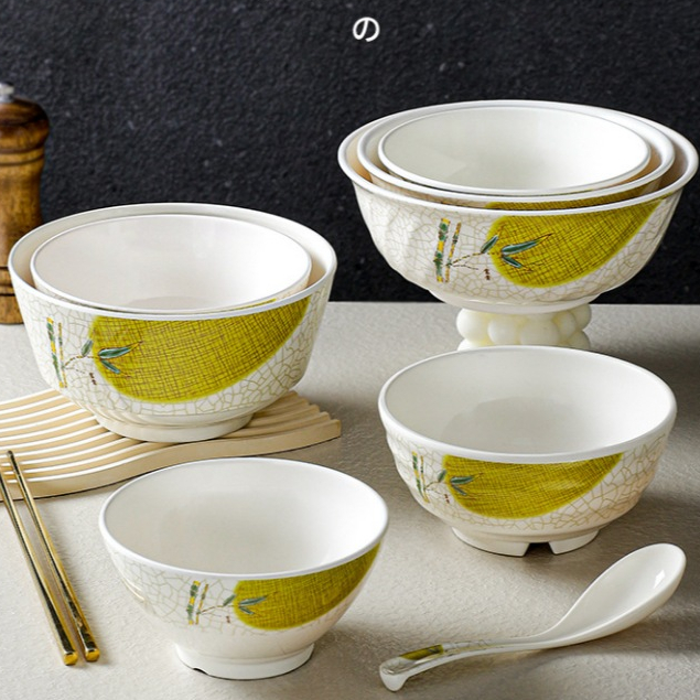 Bát Tô Phíp ( Melamine A5 ) Hoa Văn Hình Lá Tre Dùng Cho Nhà Hàng Khách Sạn 513