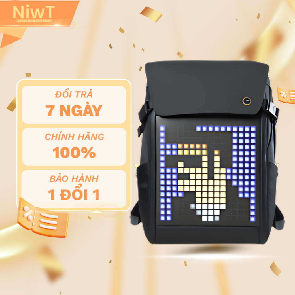 Balo Divoom Pixoo Backpack-M 16×16 LED Pixel Art – Smart, Ai chống nước ...