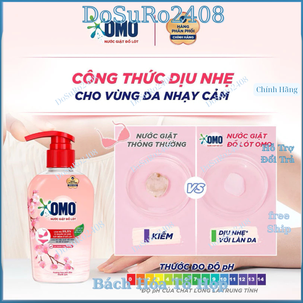 Nước giặt đồ lót OMO hương hoa anh đào thanh lịch-Chai 300g