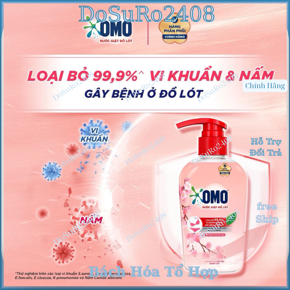 Nước giặt đồ lót OMO hương hoa anh đào thanh lịch-Chai 300g