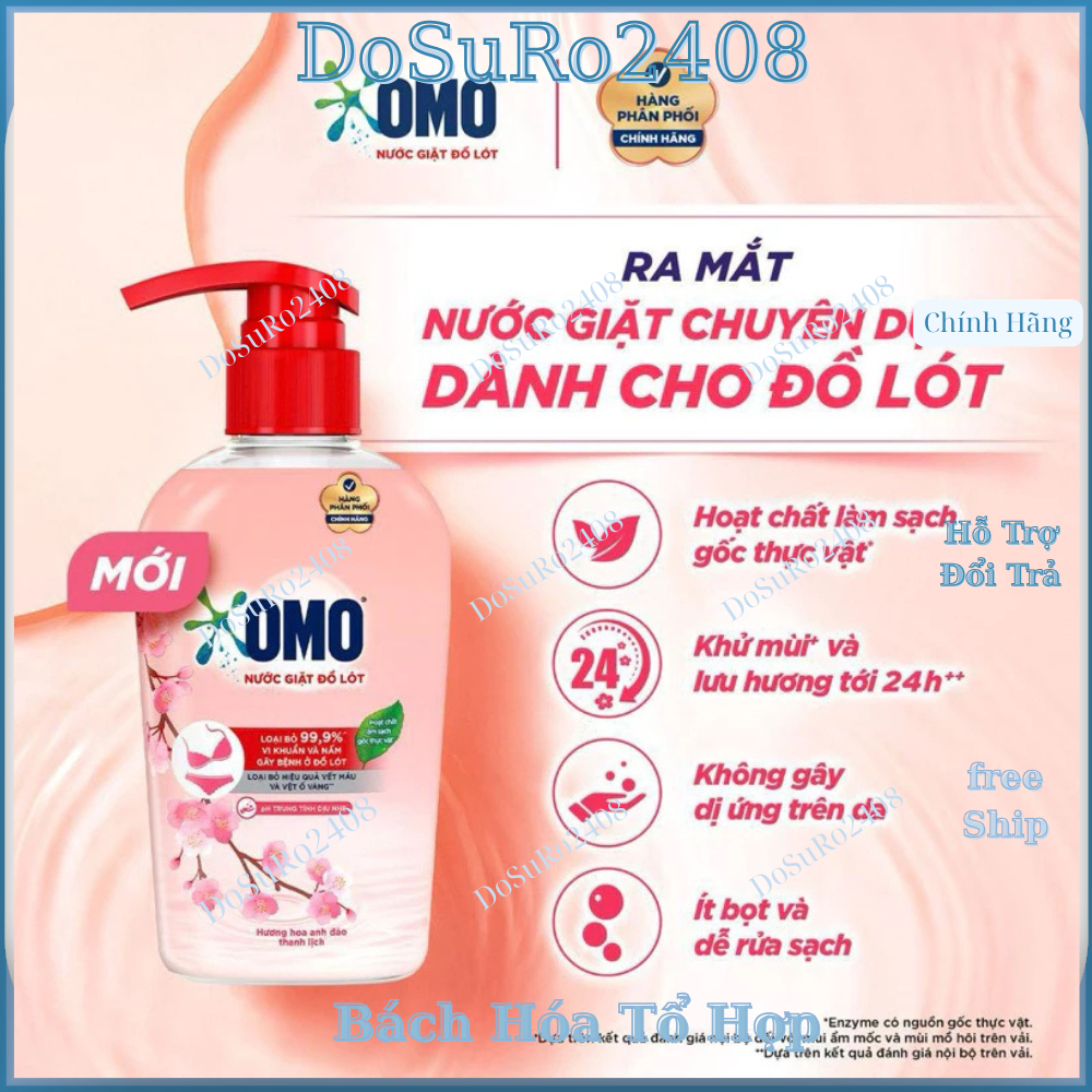 Nước giặt đồ lót OMO hương hoa anh đào thanh lịch-Chai 300g